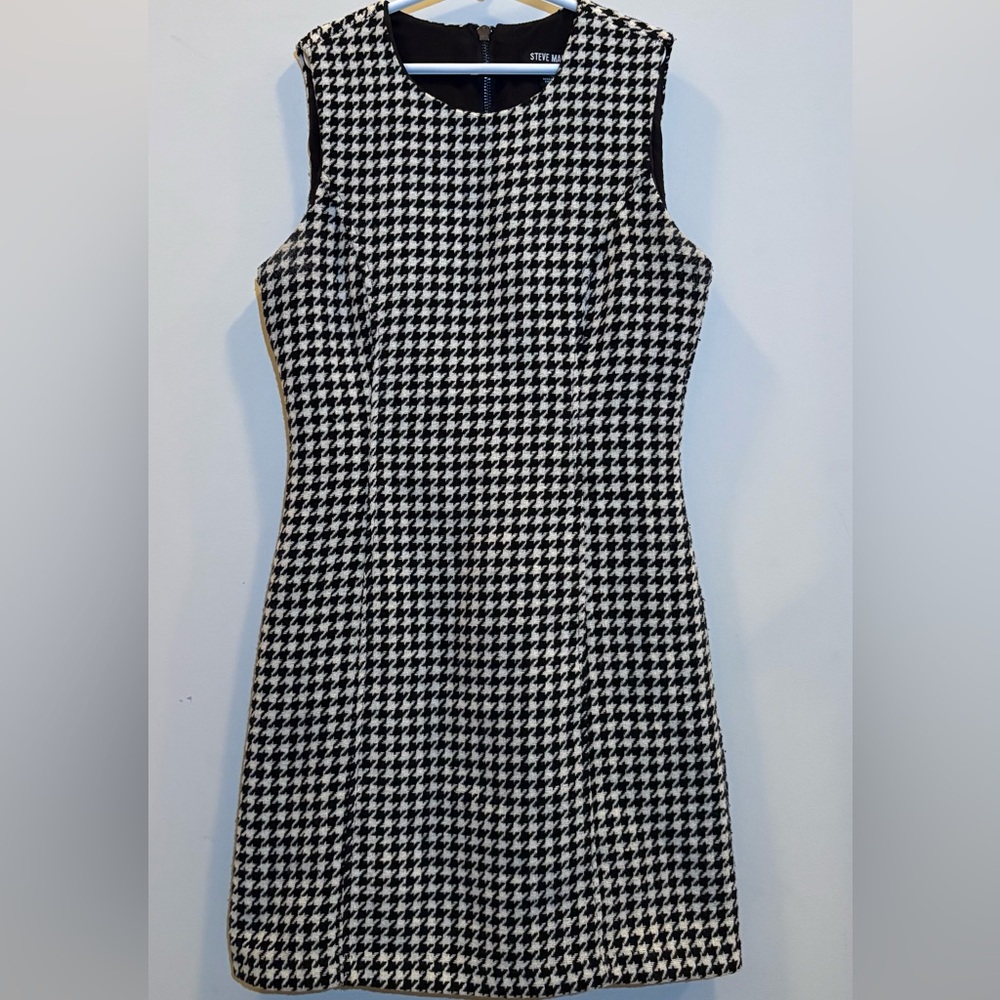 Steve Madden Black and White Houndstooth Mini Dress
